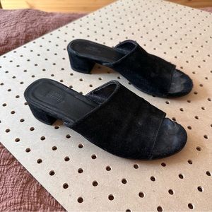 UO Black Heeled Mule Sandals